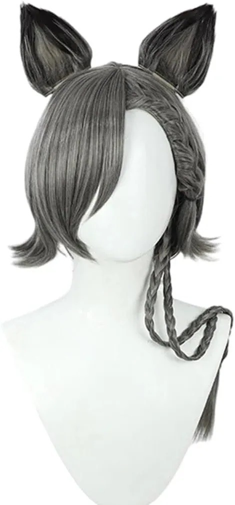 コスプレウィッグアークナイツペナンスPenanceボブ三つ編み耳付き耐熱文化祭小物ハロウイーンウィッグかつらネット付きコスチューム30%までに制限