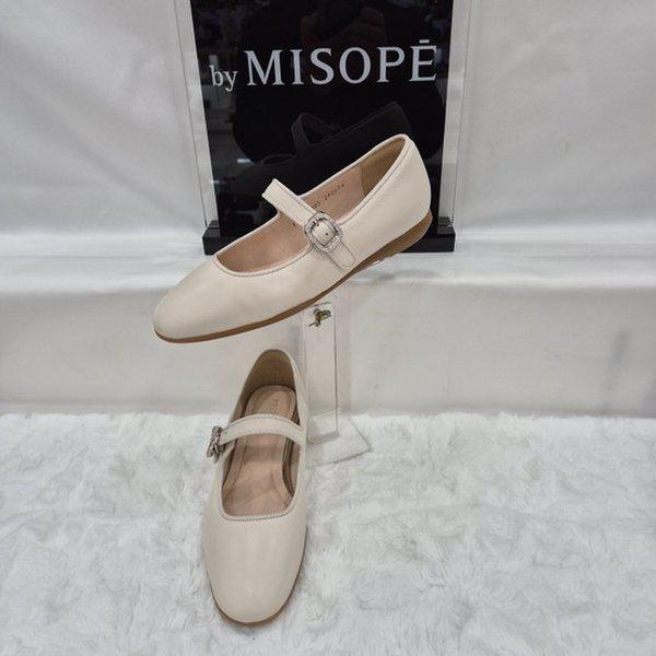 By 女性 メリージェーン フラットシューズ 112HT415SZ005 IVORY 3 JJ