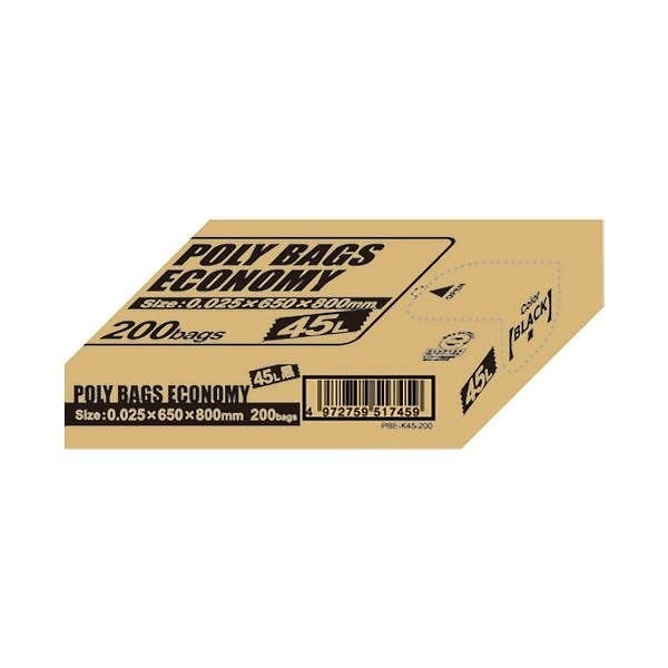 （まとめ） オルディ ポリバッグ45黒PBE‐K45‐200[x5セット]