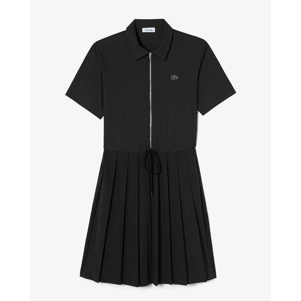 女性レギュラーフィットウーブンハーフジップカラープリーツワンピースEF424E-55G