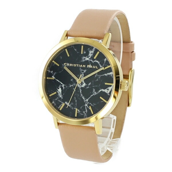 クリスチャンポール 時計 メンズ レディース ユニセックス 腕時計 手表 Marble マーブル 黒文字盤 ヌードベージュ MR-04BG 誕生日プレゼント ポイント消化
