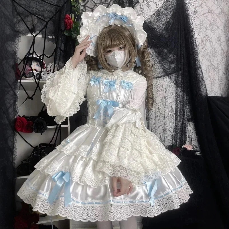 Lolita春夏モデル姫袖中にロリータ可愛いレースラッパ袖シャツを掛けます
