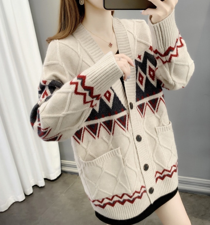 トップス デート モテアイテム ニットソー カーディガン ざっくりニット 長袖 ウール 可愛い きれいめ 上品 おしゃれ かっこいい 可愛い ラブリー キュート ガーリー クール モード系