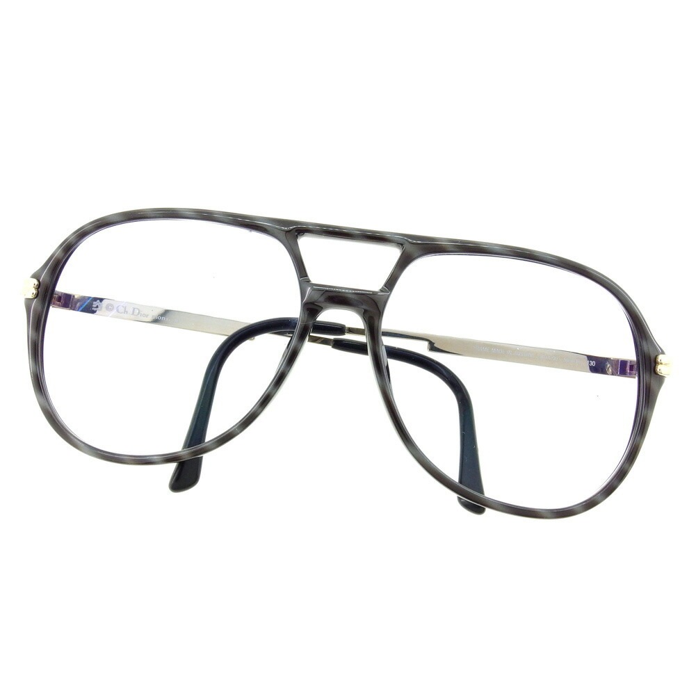 サングラス 度入り ティアドロップ パイロット CDマーク グレー 灰色 ブラック ゴールド レディース 中古