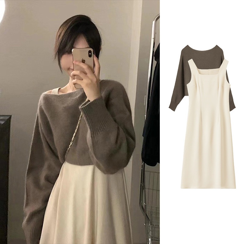 セットアップ トップス スカート デート ロングスカート フレア ジャンパー ジャンスカ もこもこアウター ロング ロング丈 マキシ マキシ丈 ノースリーブ 長袖 ボリューム袖 ドルマンスリーブ 萌袖 8,398円