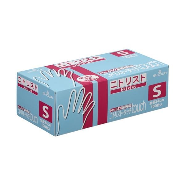 （まとめ）ショーワグローブ No.882 ニトリスト/タッチ S 1箱（100枚）[x5]