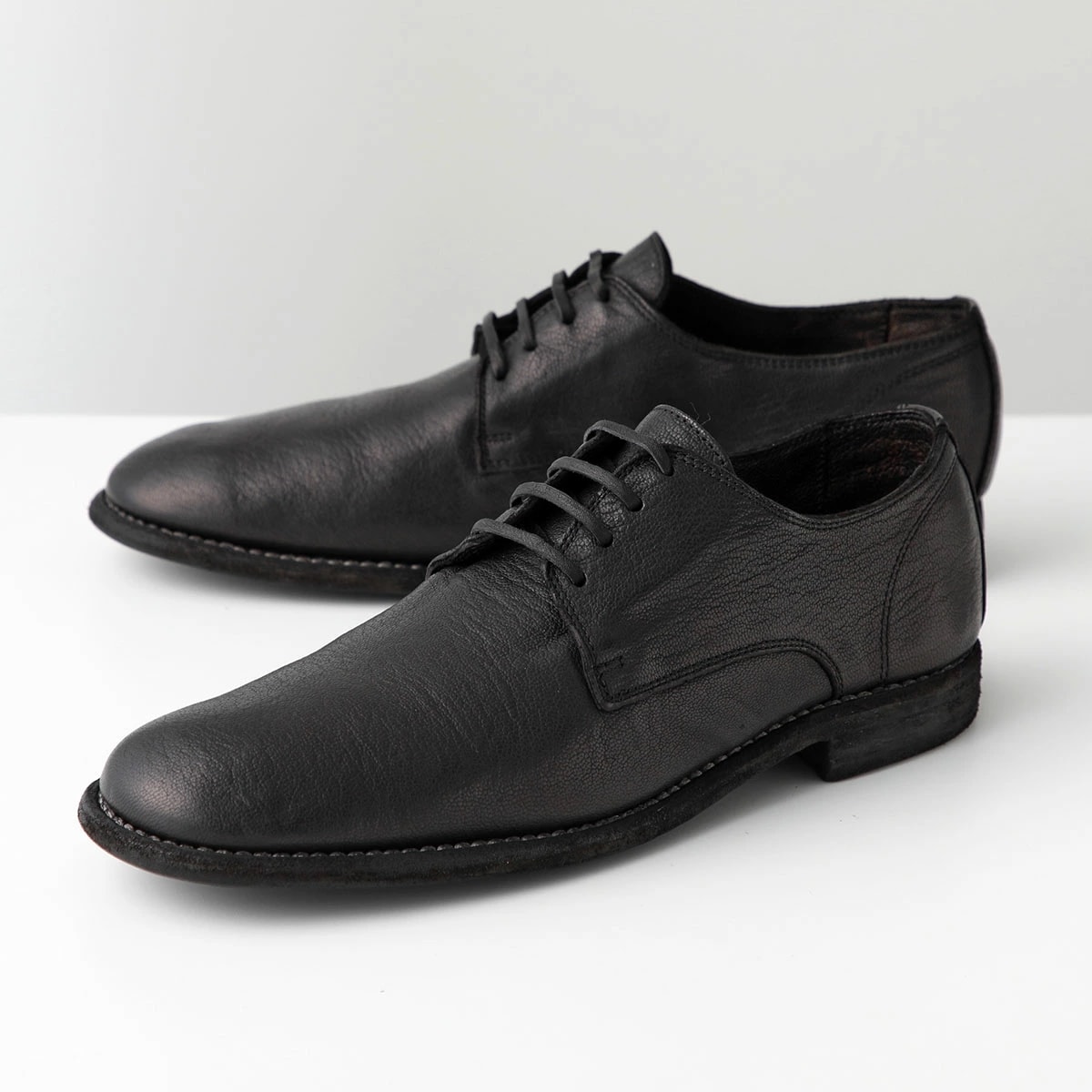 GUIDI グイディ クラシックダービーシューズ 992MS メンズ ゴートレザー フルグレイン ローファー 短靴 靴 BLKT