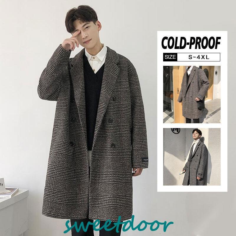 トレンチコート コート メンズ ストライプ柄 アウター 前開き ビジネス 防風 防寒 秋 冬 冬服 ブルゾン 通勤 シンプル ゆったり スリム