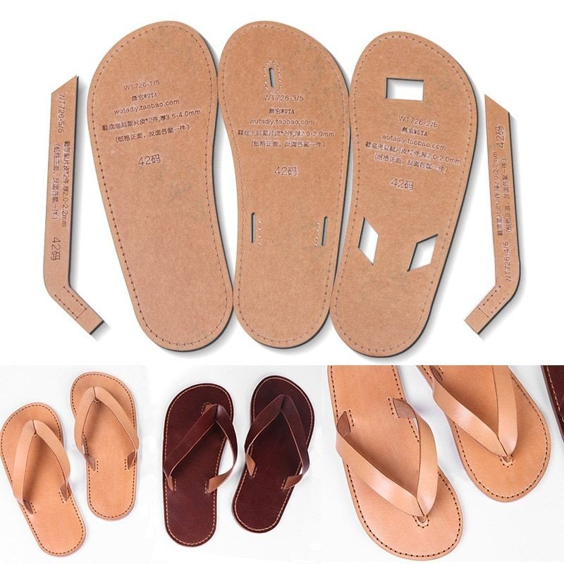 人気商品 レザークラフト サンダル テンプレート 型紙 ビーチサンダル 靴 スリッパ メンズ アクリル 革 DIY 革細工