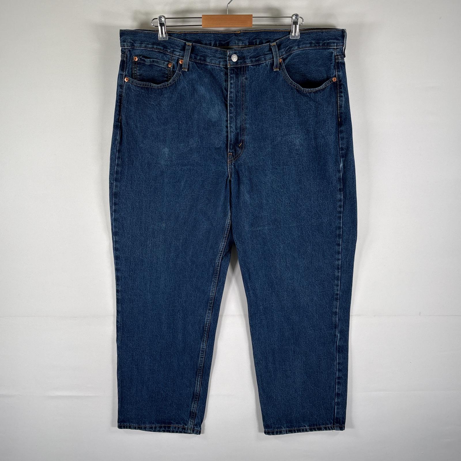 古着 デニムパンツ 550 テーパード 5ポケット ジーンズ ジーパン 色落ち ボタンフライ w42 L30 ブルー メンズ