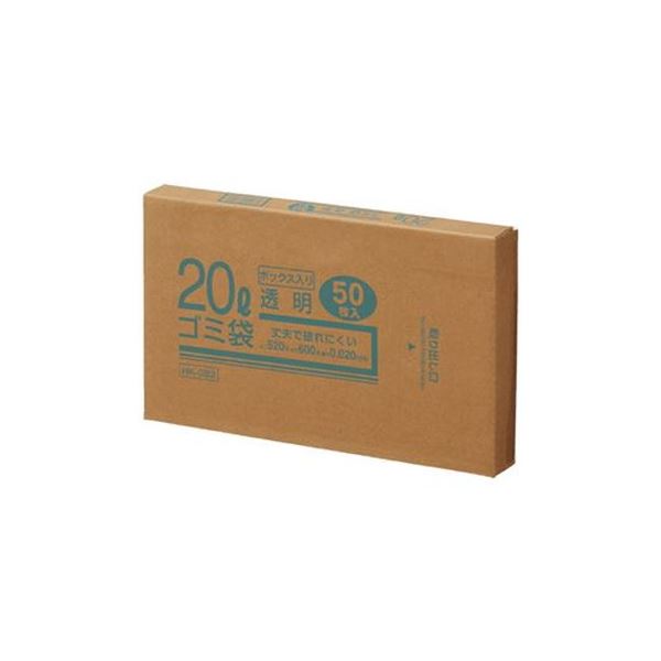 （まとめ）クラフトマン 20Lゴミ袋 透明 ボックス入 50枚[x10セット]