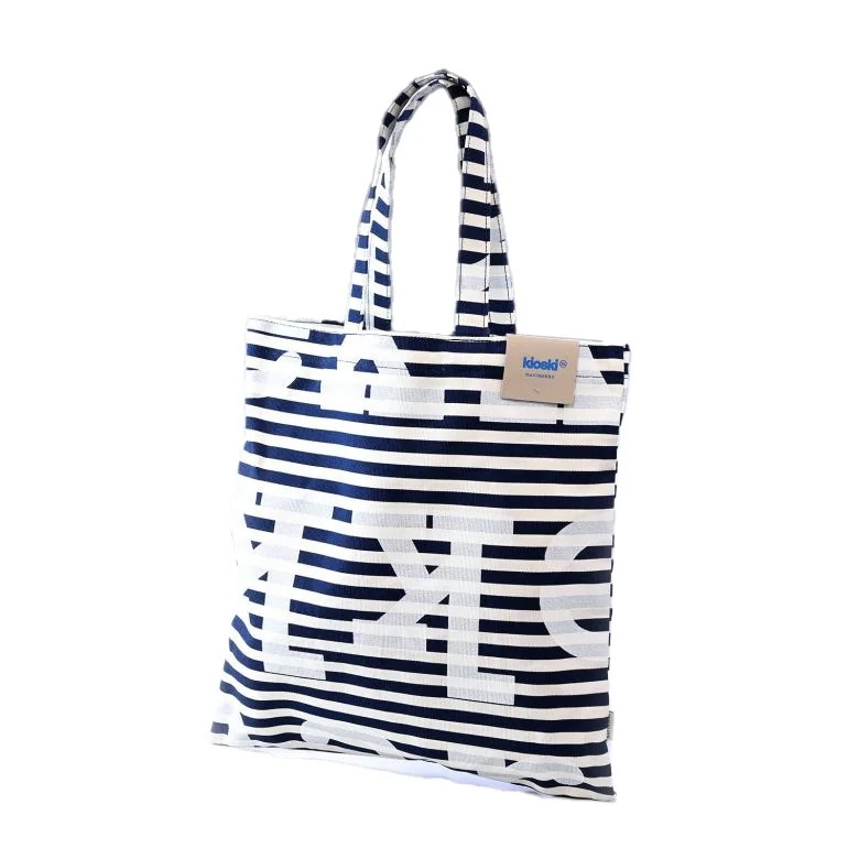 トートバッグ レディース Pieni Ahkera Tasa Logo ダークブルー×オフホワイト 091176 150