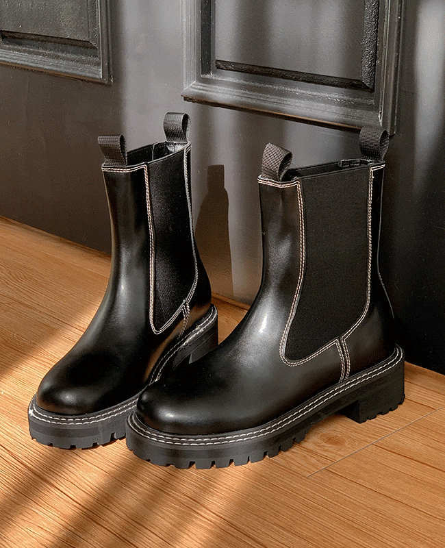 [MILOVANY] ブリザードバンディングチェルシーアンクルブーツ4cm