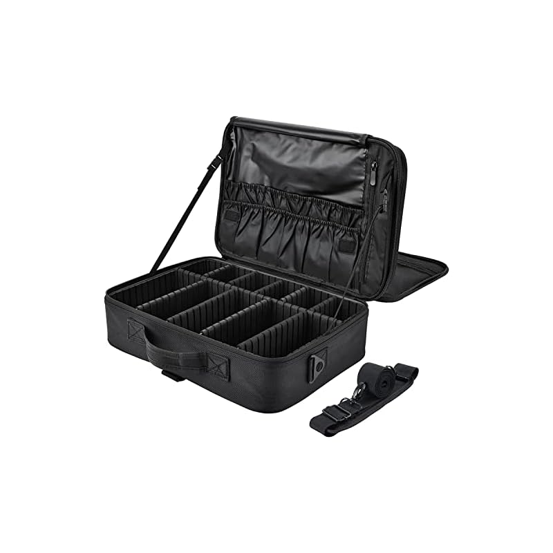 Joligrace メイクボックス 大容量 プロ仕様 メイク ボックス 持ち運び コスメボックス プロ用 メイクポーチ 大容量 化粧ポーチ コスメポーチ メイクブラシ入れ 仕切り付き 旅行用 化粧品