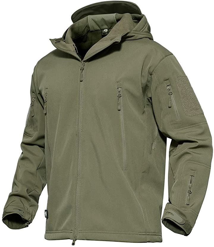 XXXL ミリタリー フード付 タクティカルジャケット ソフトシェル シャークスキン 多機能 軍用 TAD ジャンパー( グリーン, 3XL)その他
