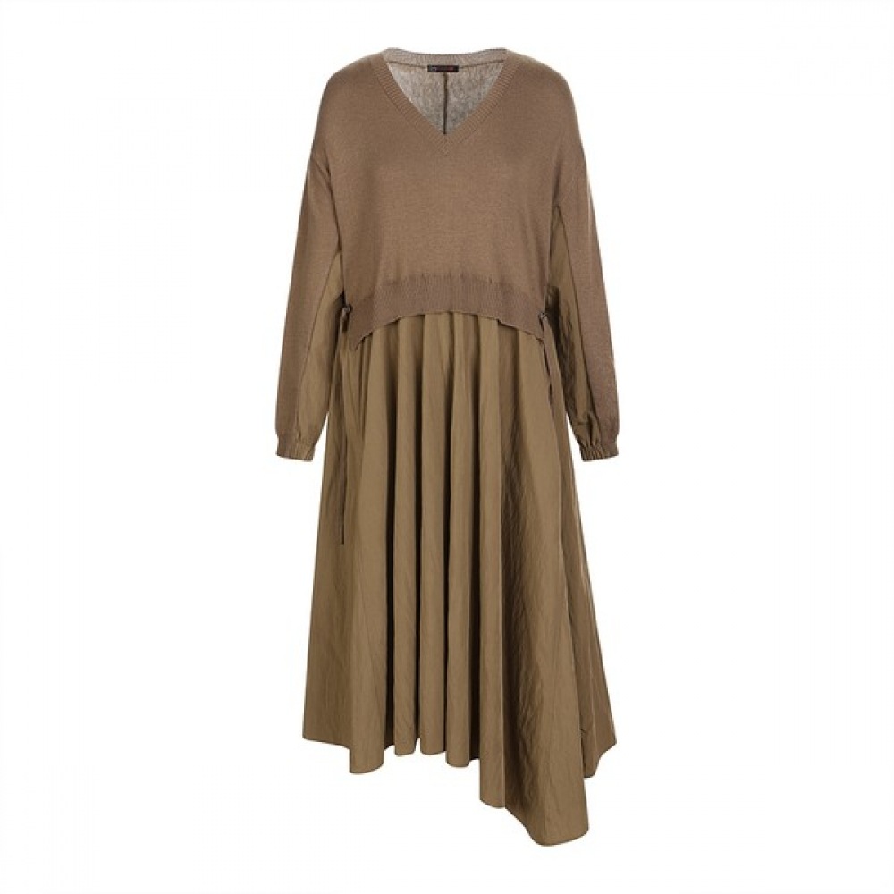 【マックスカルティッジョ】ニットレイヤードロングワンピース 7,421円