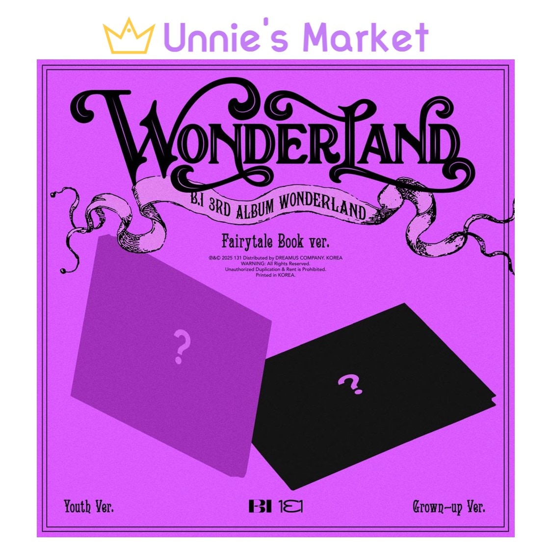 [SET] B.I - WONDERLAND Fairy tail Ver. / 3rd Album (Youth Ver. / Grown-up Ver.)