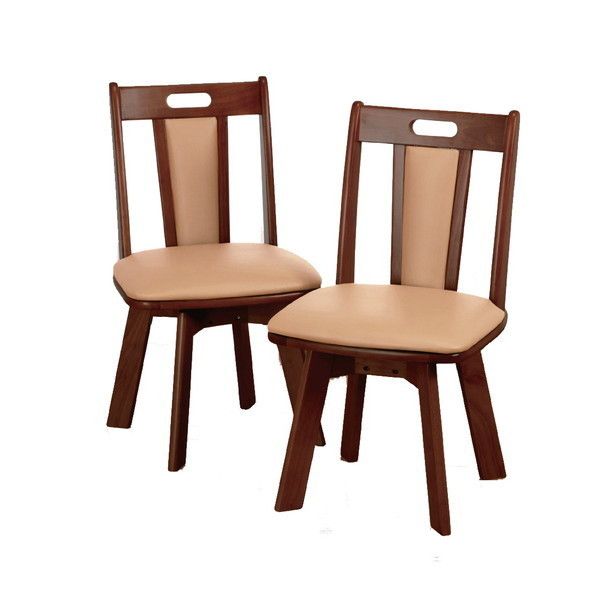 天然木回転ダイニングチェア2脚組 (03297) メーカー直送
