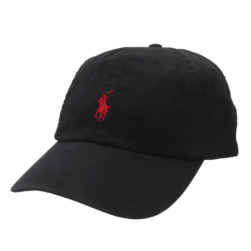 ポロ ラルフローレン POLO RALPH LAUREN Classic Baseball Cap 6パネル キャップ Black Red ブラック レッド 999-006698-011