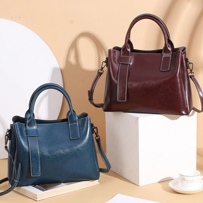 本革レディースファッションハンドバッグ大容量高級牛革ショルダーショルダーバッグ