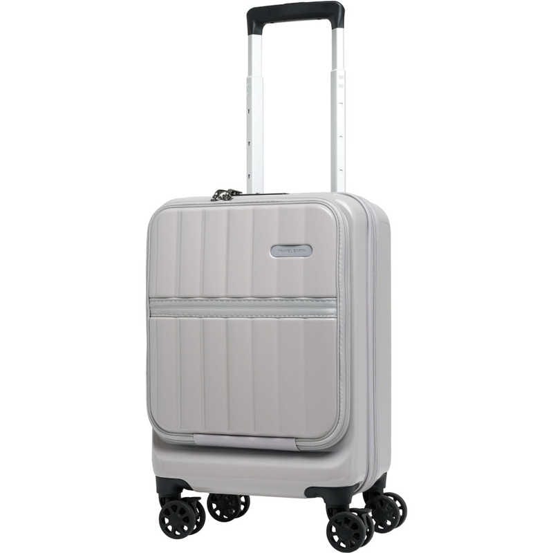 TRAVELEARTH　スーツケース ファスナータイプ 旅行日数目安：1泊 約27L 拡張時31L コインロッカーサイズ フロントオープン ワームグレー　TE-0905-42-WGY