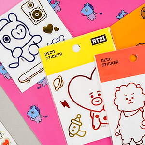 [ラインフレンズ][BT21] [BTS]キラキラデコステッカー