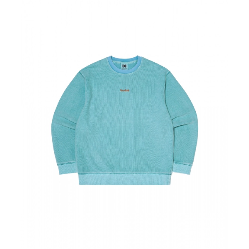 コダックシーナリーワッフルウォッシングスウェットシャツ SBLUE
