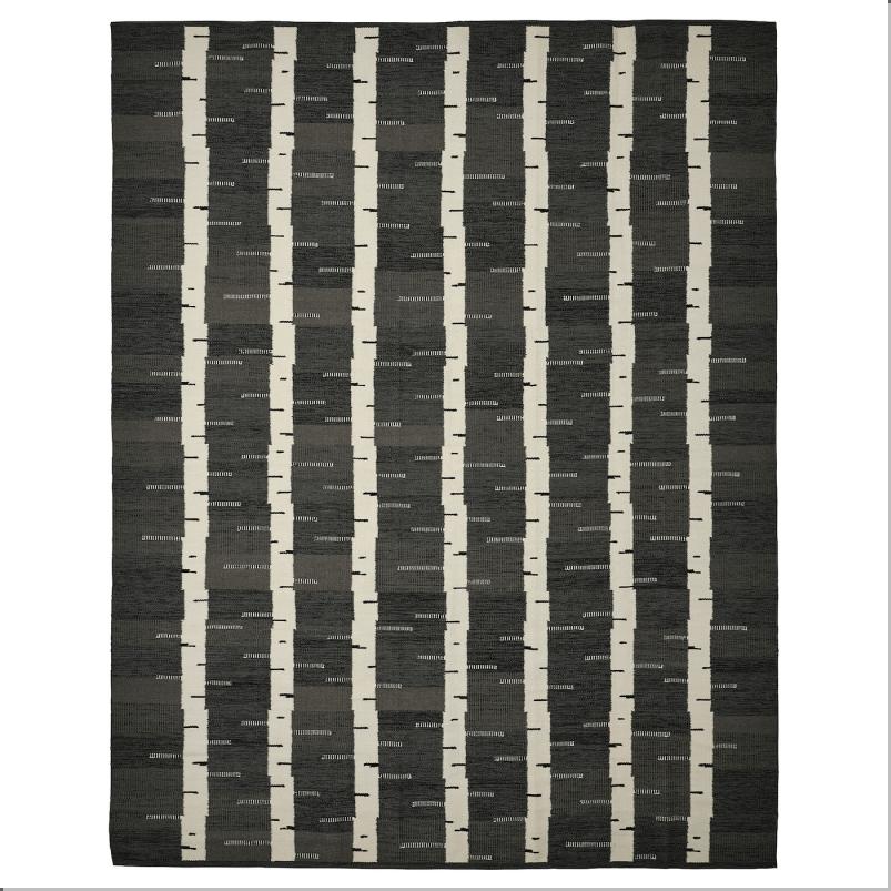 STOCKHOLM 2025 ストックホルム 2025 ラグ 平織り - グレー/ホワイト/ブラック 手織り 240x300 cm