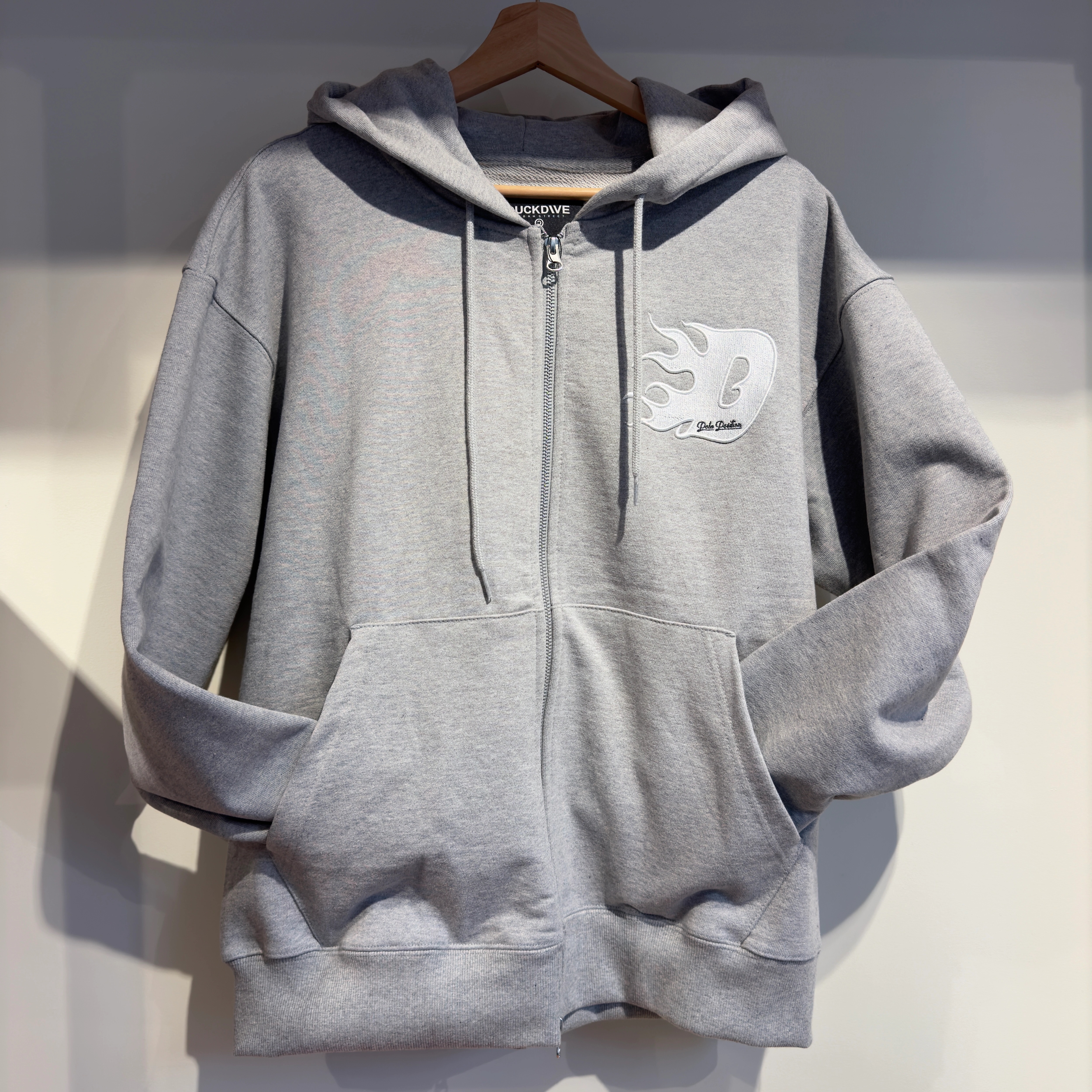D Racing hoodie zip-up（GRAY）