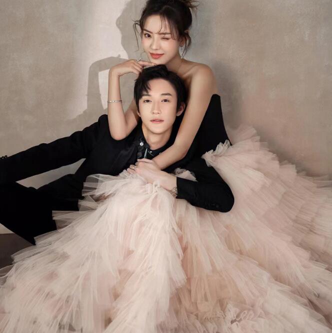 前撮り ロングドレス お姫様ドレス パーティードレス 韓国風 花嫁ドレス 撮影用のワンピース