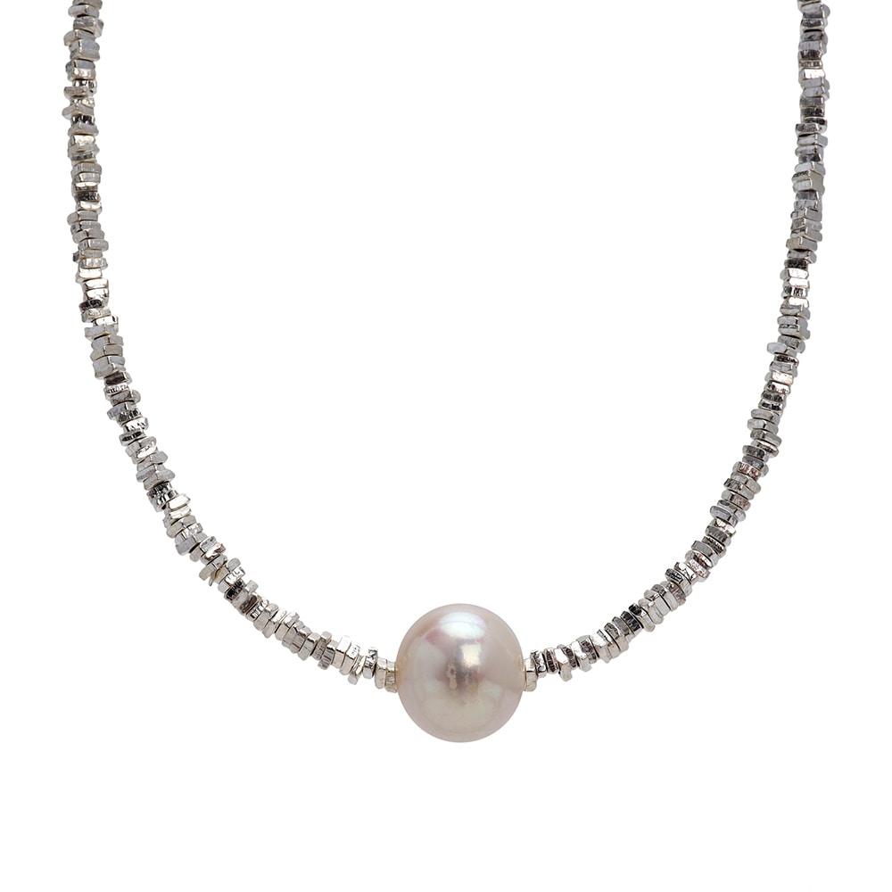 シルバー925 淡水パールネックレス [cn104]