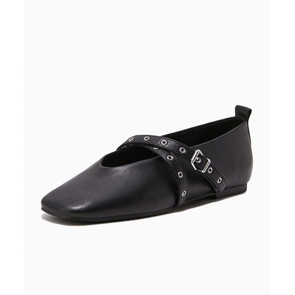 TOMMY JEANS ベイルイ デザイン メリジェイン バレリーナ - ブラック (T52F6ASZ310JT1BDS)