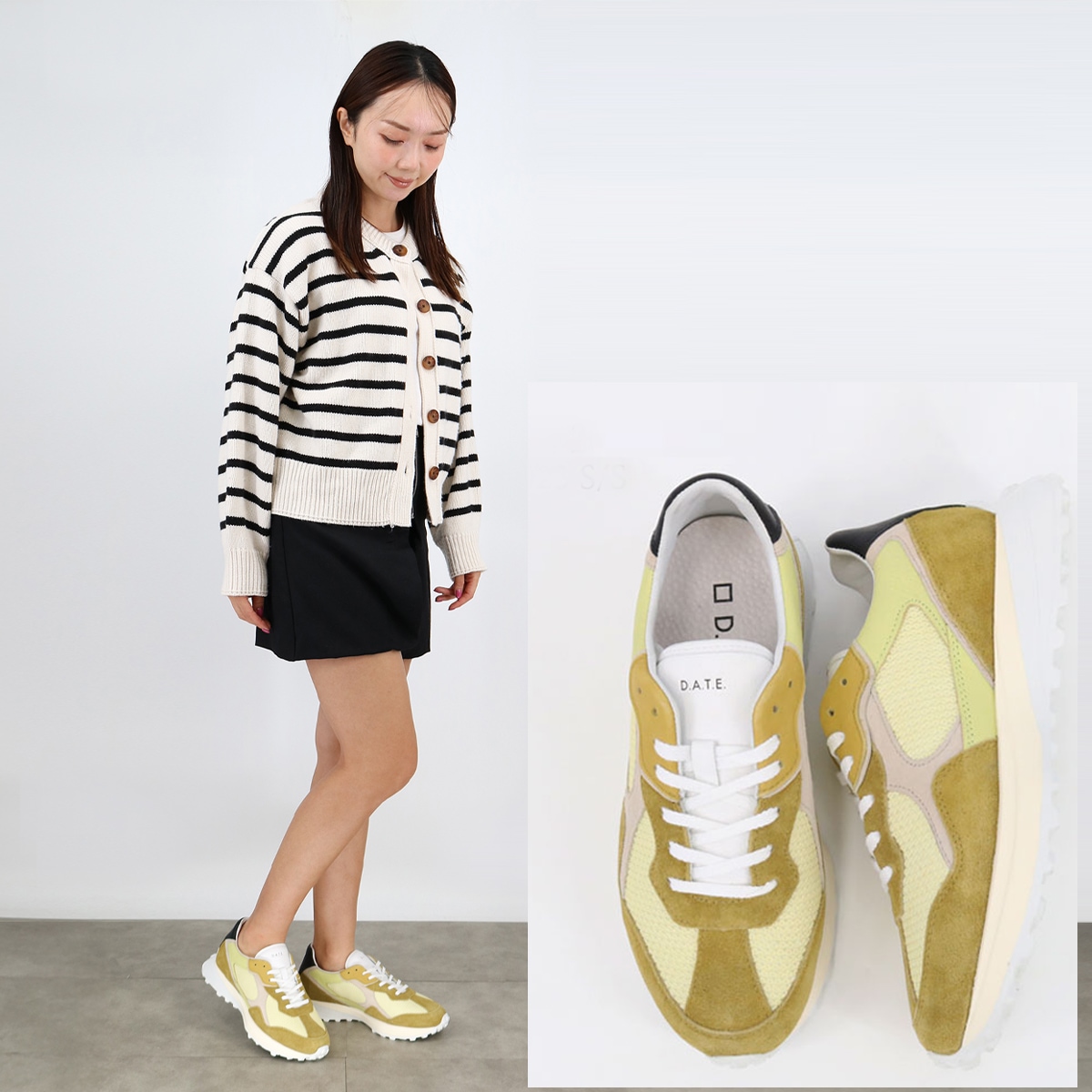 レディース ローカットスニーカー VETTA NATURAL YELLOW W381-VT-NY-YE