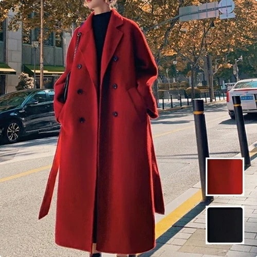 アウター コート 韓国 ファッション レディース 秋 冬 カジュアル お取り寄せ PTXL868 オルチャン コーデ シンプル 定番 セレカジ 20代 30代 40代 2024 プレーン ダブルボタ