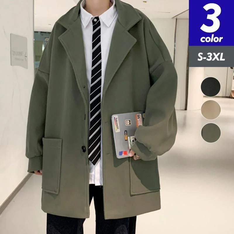 チェスターコート メンズ コート アウター 羽織り テーラード 紳士服 厚手 ゆったり カジュアル 細身 防寒 秋冬 おしゃれ 通勤 通学 韓国風 5,222円