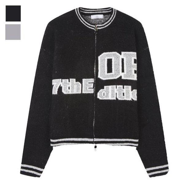 メンズラウンドORジップアップニットカーディガンAC-CA-Q084-ブラック