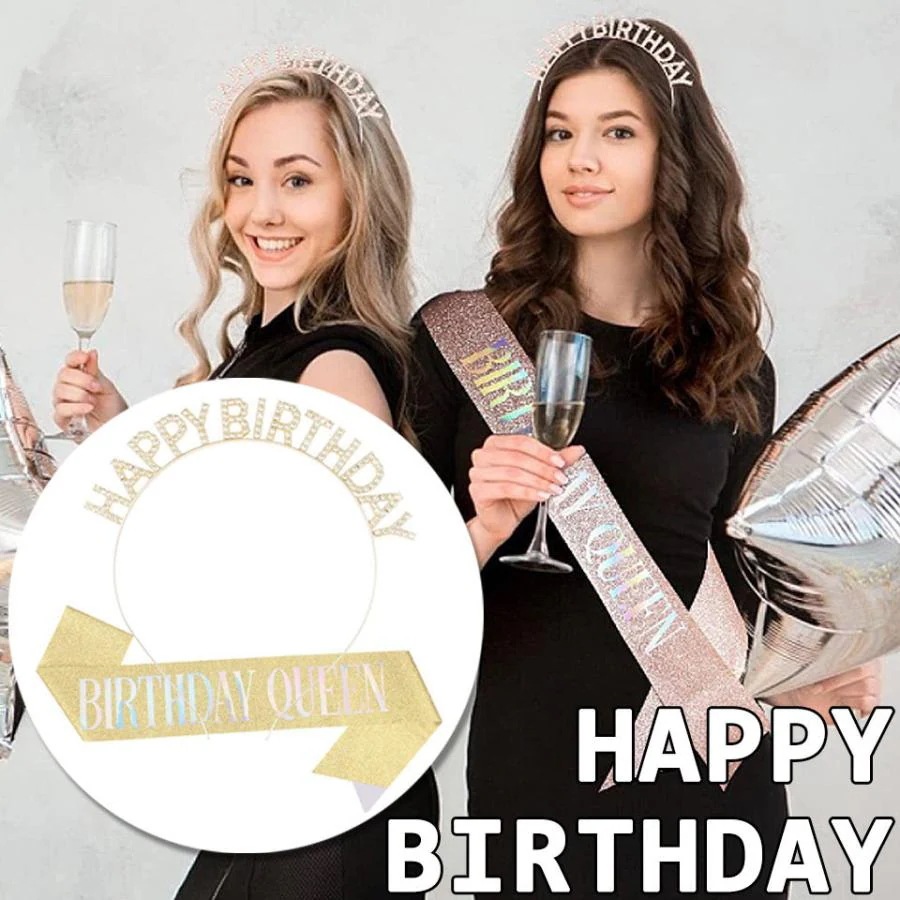 【超お得1つ買うと10個もらえる】急速出荷バースデー ティアラ タスキ 襷 たすき 誕生日 飾り 飾り付け ハッピーバースデー HAPPYBIRTHDAY 誕生日飾り 誕生日飾りつけ ヘアアクセサリー