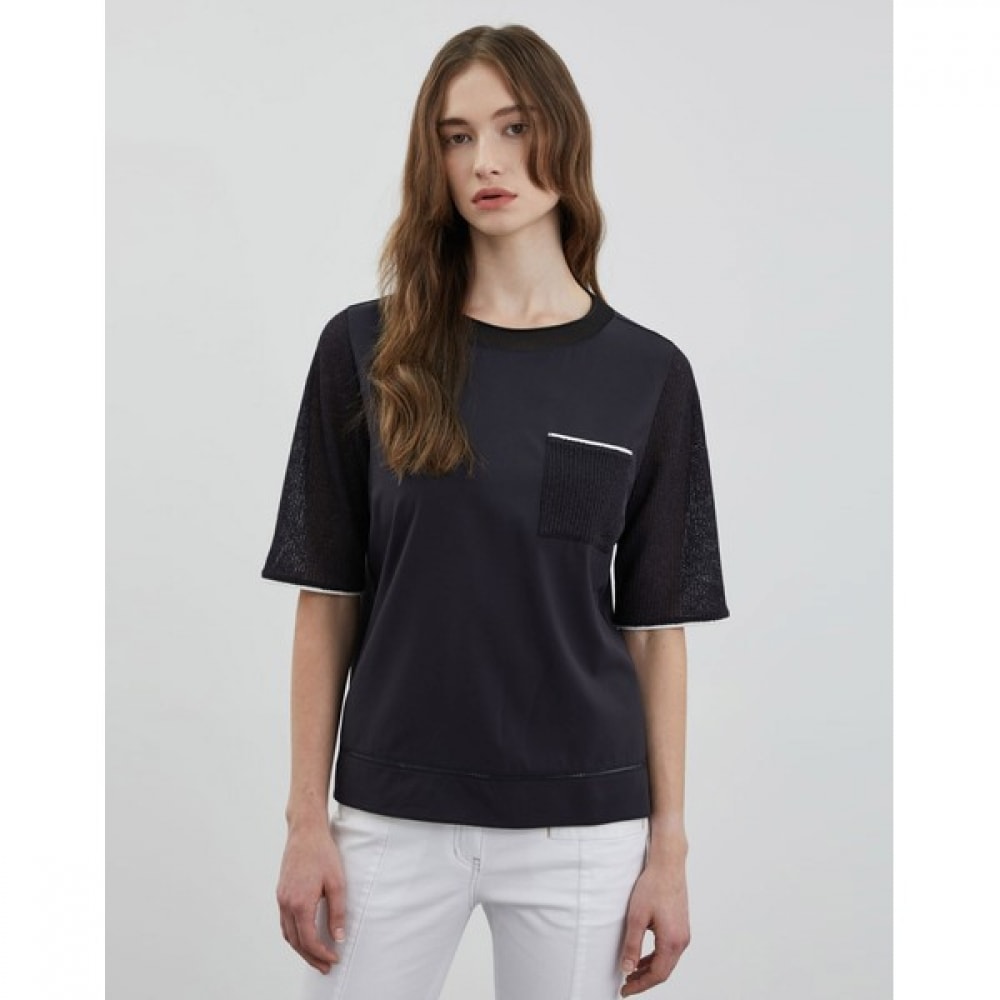 [オリビアローレン] カラーマッチングラウンドTシャツ_Vocas4M3431