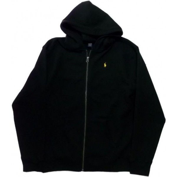 LA直輸入 ラルフ ボーイズサイズ スウェットパーカ ジップアップ ワンポイント 黒 ブラック boys sweat parka192