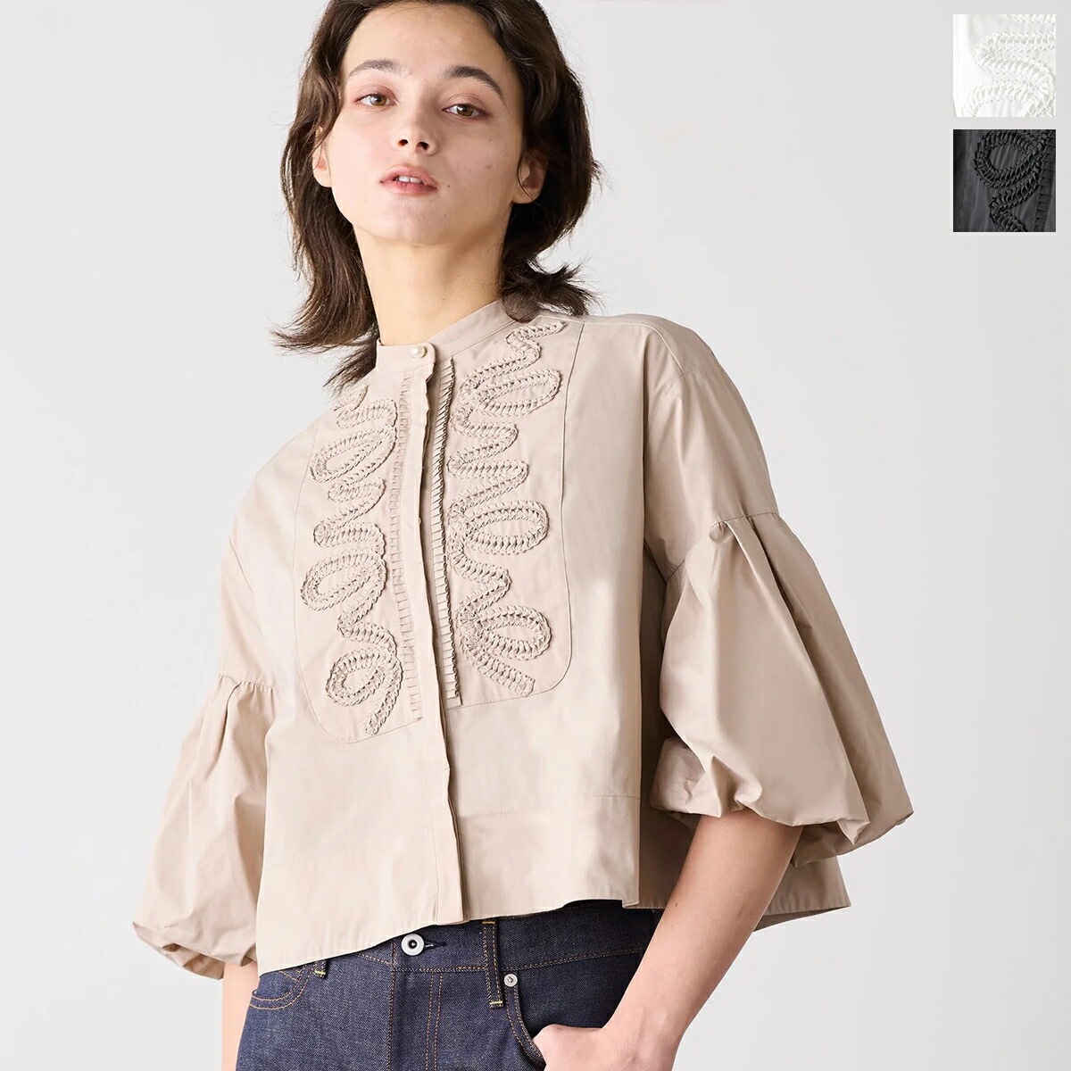 MARILYN MOON SOI-MeME マリリンムーン ソワメム ブラウス diamond tuck embroidery blouse 4261-103 レディース ダイヤタック刺繍 カラー3色