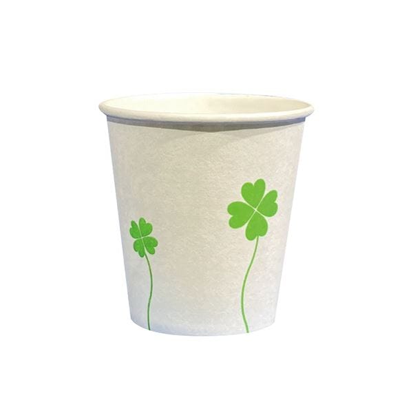 （まとめ） ファーストレイトペーパーカップ ロースタッキング仕様 四つ葉（グリーン） 90ml（3オンス） FR-5350 1パック（100個） [x10セット]