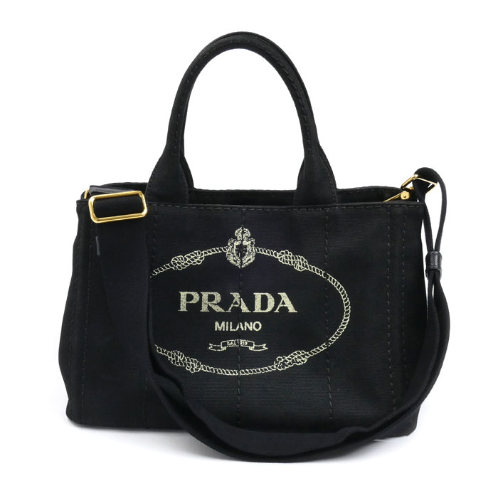 PRADA プラダ カナパ ミニ 2Wayショルダーバッグ ブラック 1BG439 レディース 中古