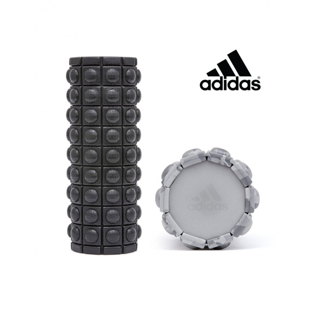 アディダスフィットネスアディダステクスチャーフォームローラー 33cm ブラックカモヨガストレッチマッスルリラクゼーションホームトレーニング