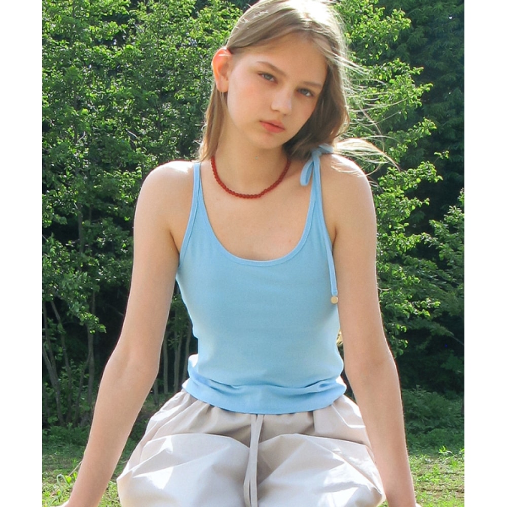 ロンロンペンダントワンショルダーリボンスリーブソフトブルー