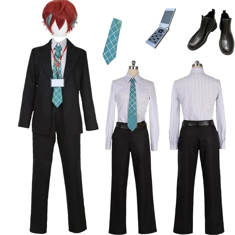 ヒプマイ 観音坂独歩 コスプレ 衣装 道具付き 麻天狼 会社員 スーツ かんのんざかどっぽ コスプレ 仮装 コスチューム「ウイッグ＆靴」追加可能