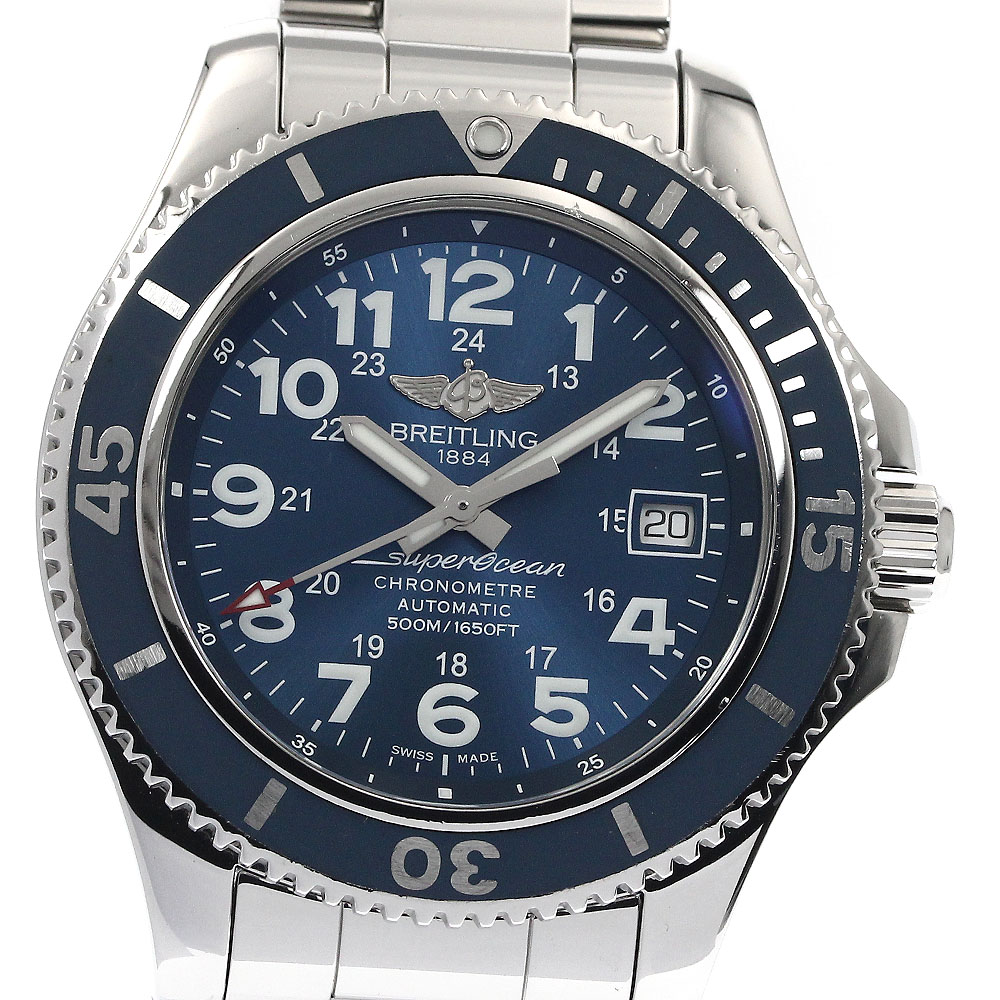 ブライトリング BREITLING A17365 スーパーオーシャンII 42 デイト 自動巻き メンズ 良品 箱・保証書付き_889220【中古】 186,800円