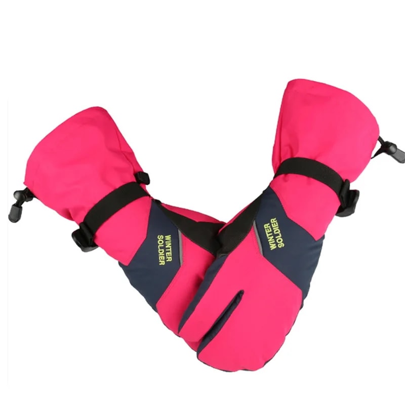 男性と女性のための3本の指のスキーグローブ,ウール,ハンドプロテクター,暖かい,オートバイ,子供,サイクリング,耐水性