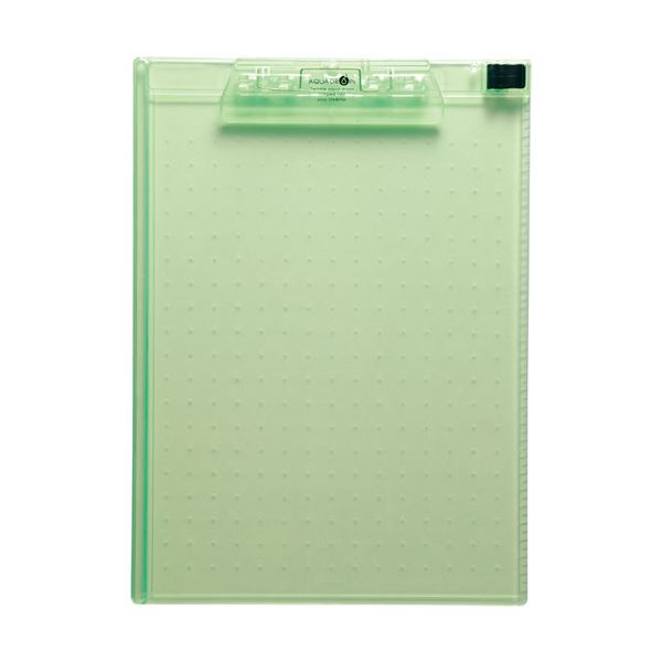 （まとめ）リヒトラブ AQUA DROPsクリップボード A4タテ 黄緑 A-5010-6 1枚(×20セット)
