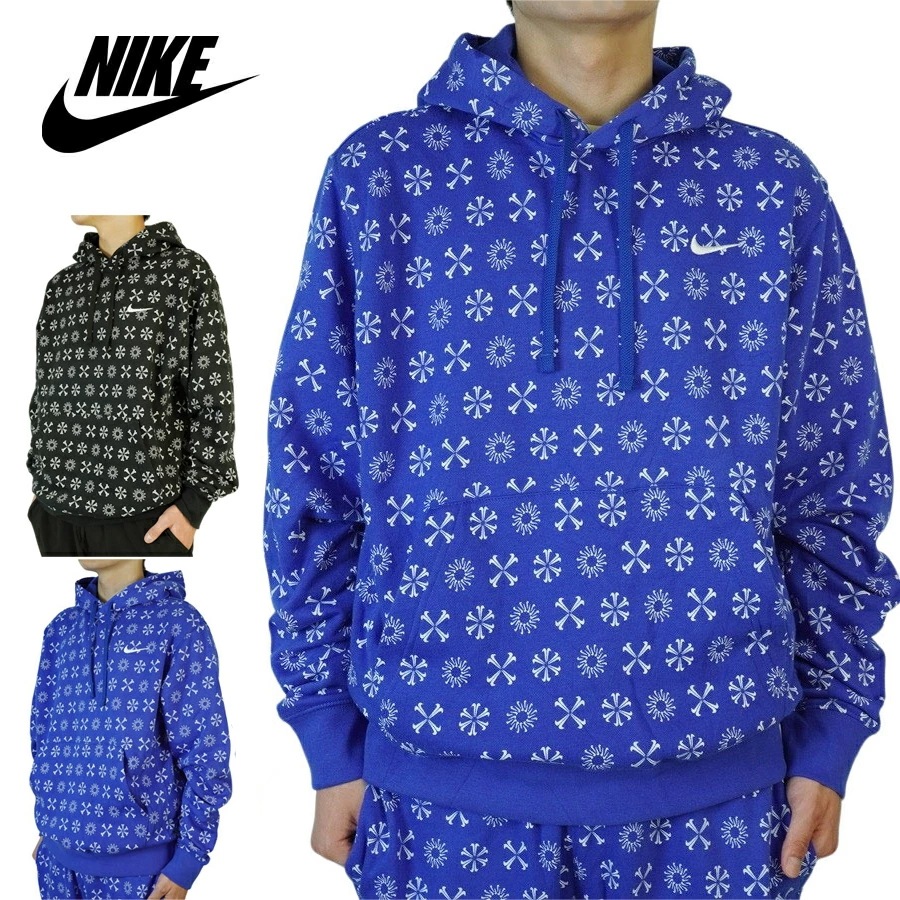 ナイキ NIKEメンズ パーカーFJ1635 CLUB FLEECE MONOGRAM HOODIEクラブ フリース モノグラム フーディーゲームロイヤル/ホワ