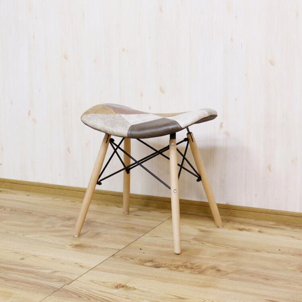 椅子 チェア スツール 北欧 おしゃれ パッチワーク カラフル 足置き 1人掛け いす イス ダイニングチェア デスクチェア ベーシック フットレスト オットマン